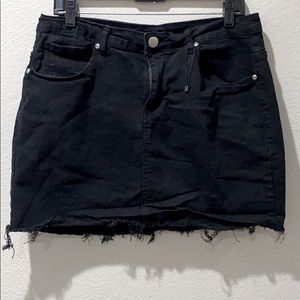 Black distressed Denim Skirt